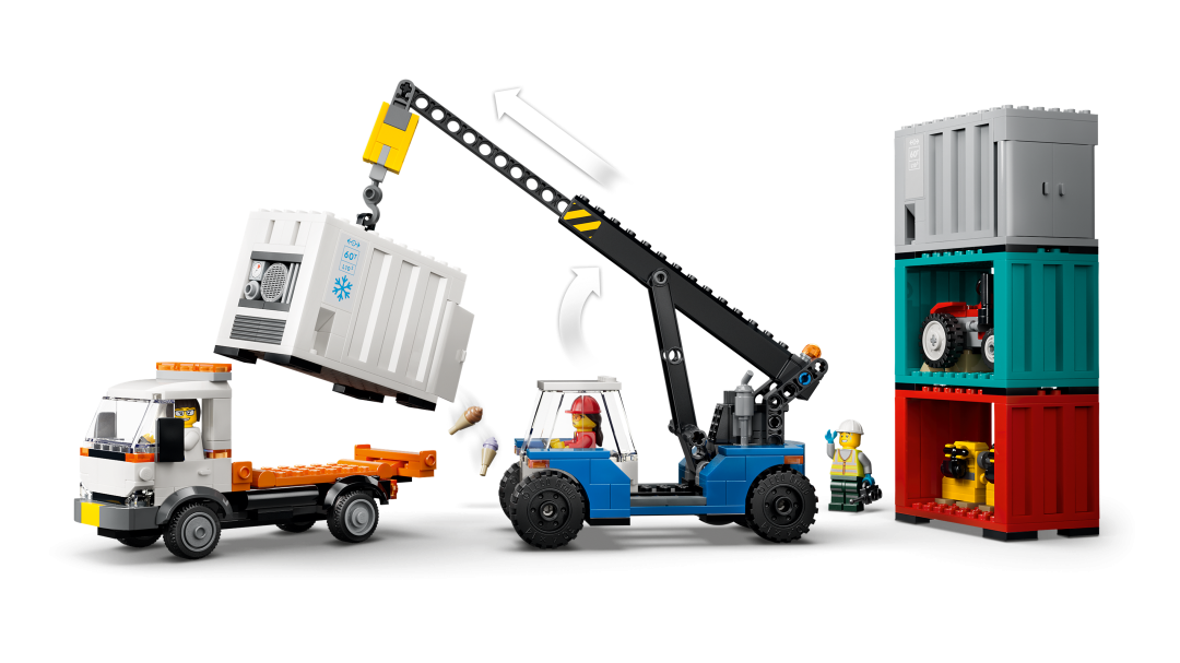 LEGO City Harbor Freight Train with Crane & Truck Set 60509