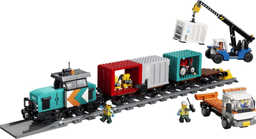 LEGO City Harbor Freight Train with Crane & Truck Set 60509
