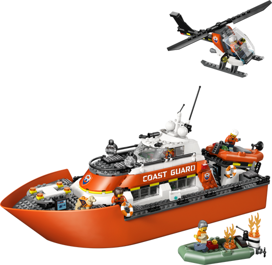 LEGO City Coast Guard Rescue Boat & Helicopter Set 60504