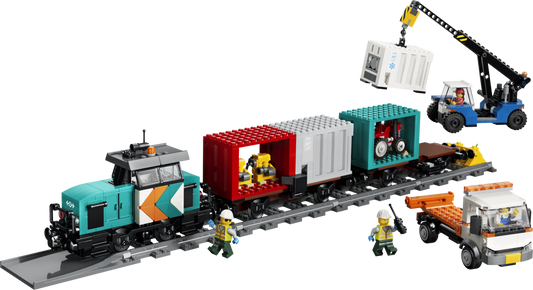 LEGO City Harbor Freight Train with Crane & Truck Set 60509